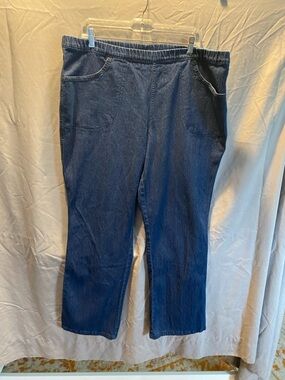 Women’s Dark Blue Cropped Jeans Ankle - Elastic Waist